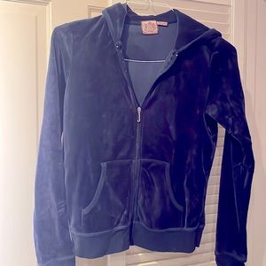 Juicy Couture hoodie, blue velour, barely worn, size L.
